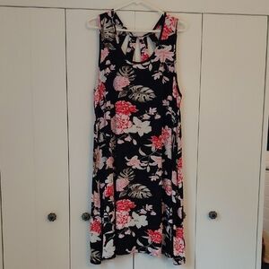 Pink and Cream Sleeveless Scoop Neck Sundress